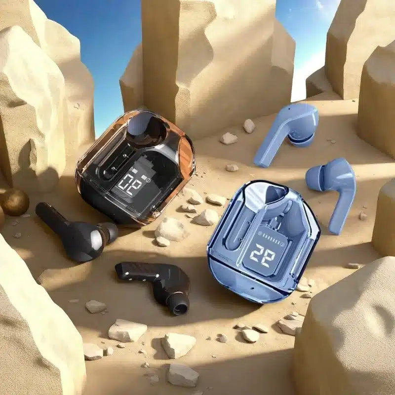 TWS T2 Wireless Bluetooth Earphones with Transparent Case