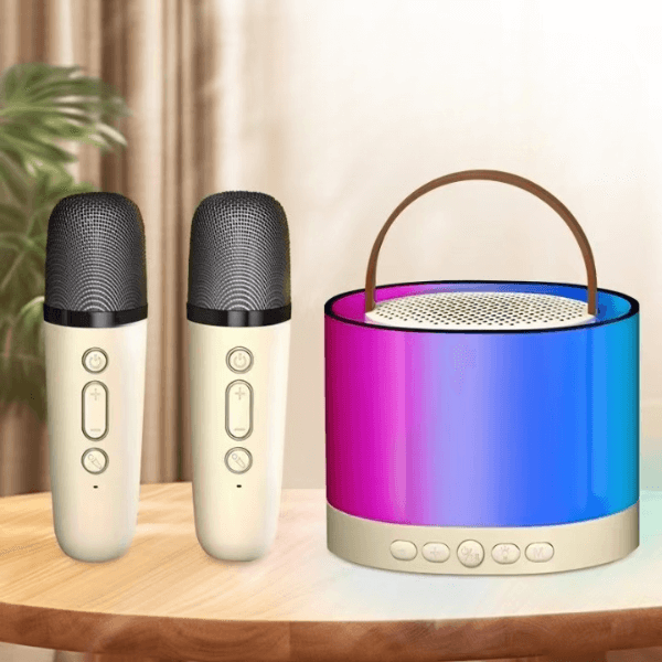 Karaoke Portable Bluetooth Speaker with 2 Microphones