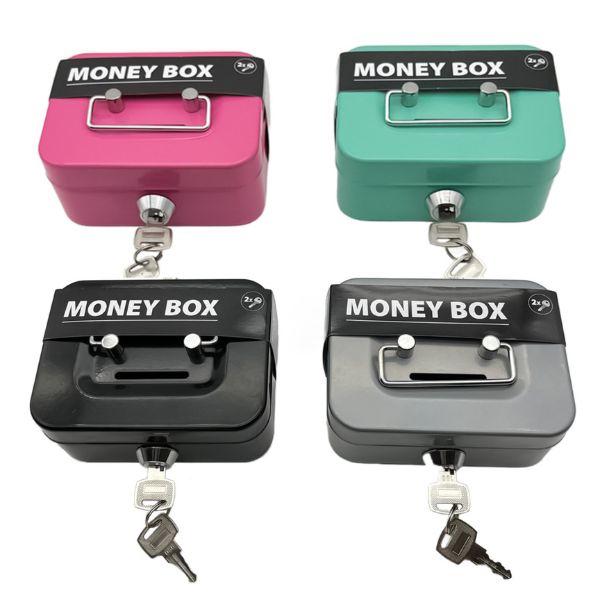 Compact Steel Cash Lock Box with Key