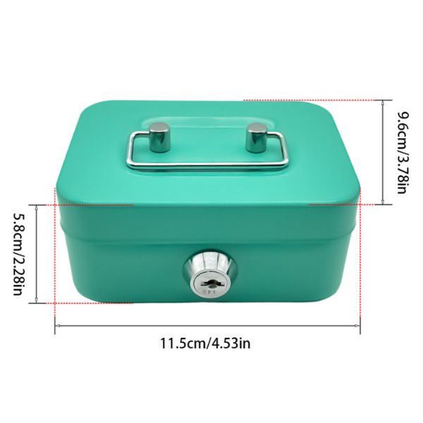 Compact Steel Cash Lock Box with Key