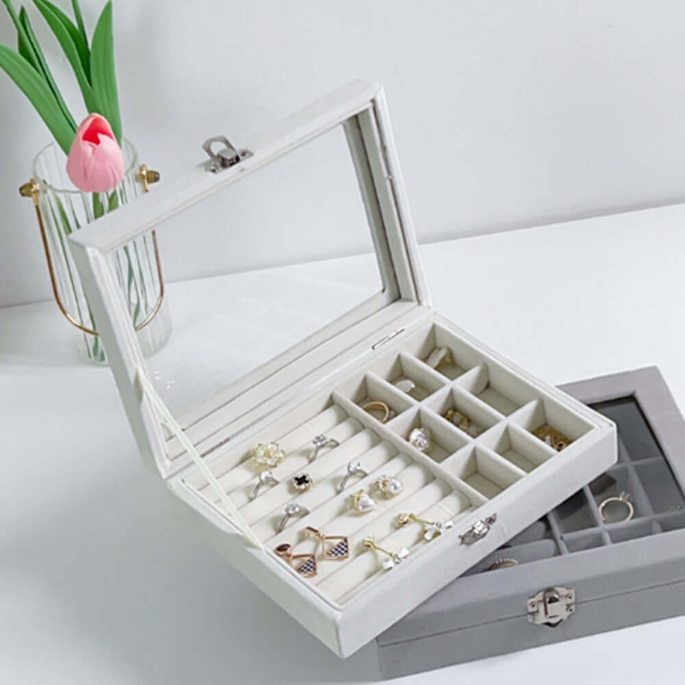 Lockable Clear-View Jewellery Storage Box